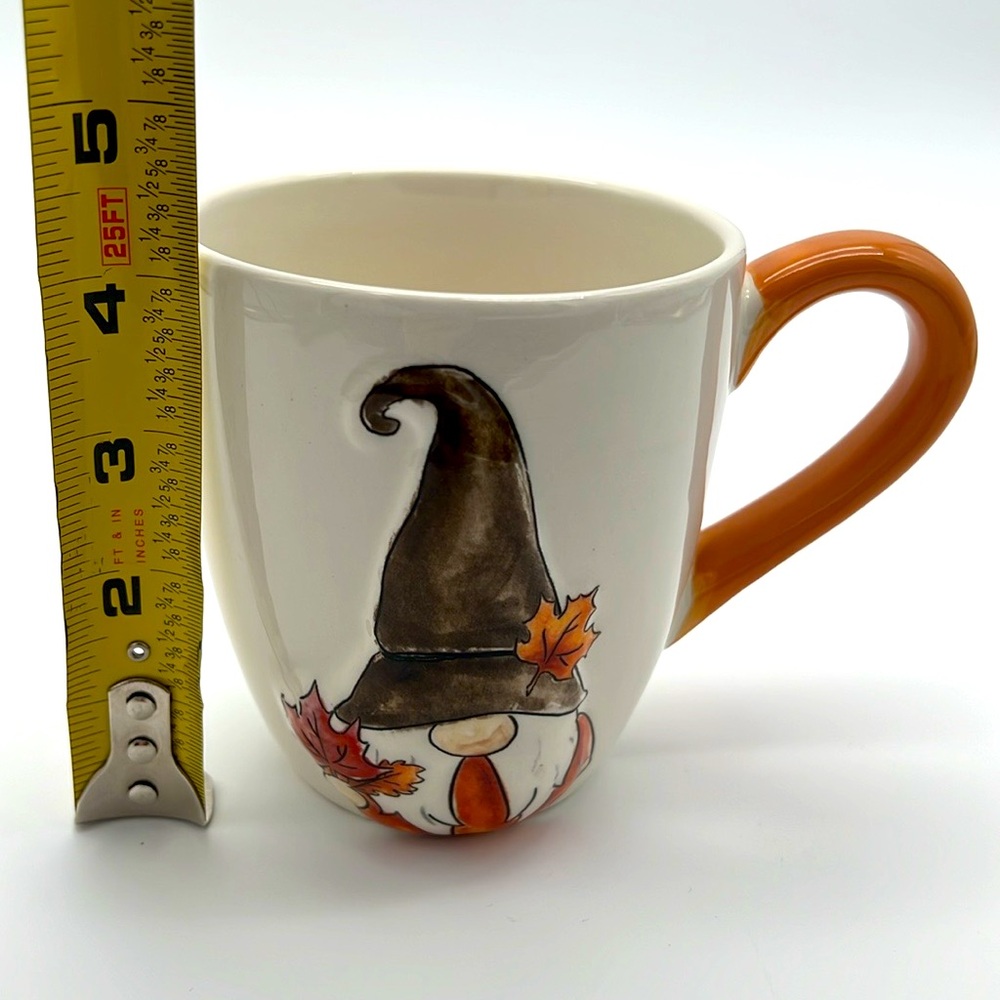 Gnome Autumn Fall Leaf Mug with Orange Handle - Picture 9 of 10